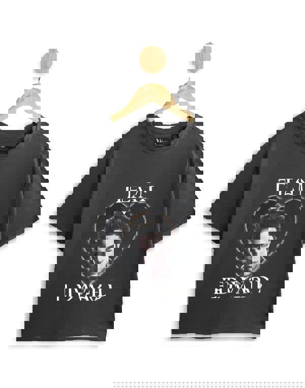 Twilight Womens Grey Team Edward Crop Cropped Short Sleeved T-Shirt