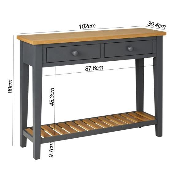 Statement Furniture Ludlow Slate Grey Console Table with Storage