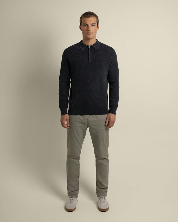 Larsson & Co Gaerum - Vintage Wash Long Sleeve Polo Shirt