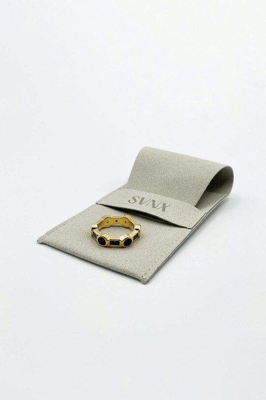 SVNX The 'Knox' Ring in Gold and Green