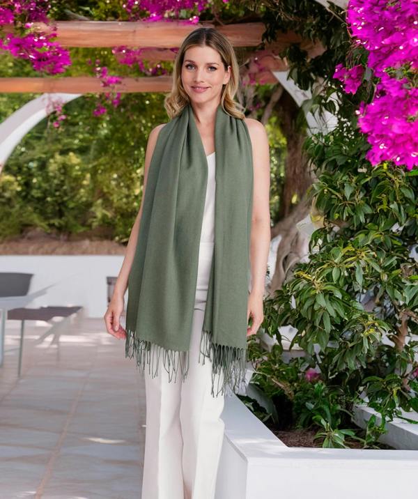 Pia Rossini Pia - Italian Pashmina - Dark Khaki