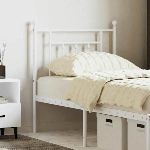 Berkfield Metal Headboard White 75 cm