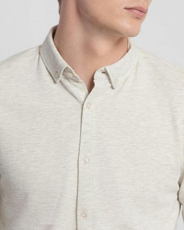 Steel & Jelly Textured Long Sleeve Jersey Shirt