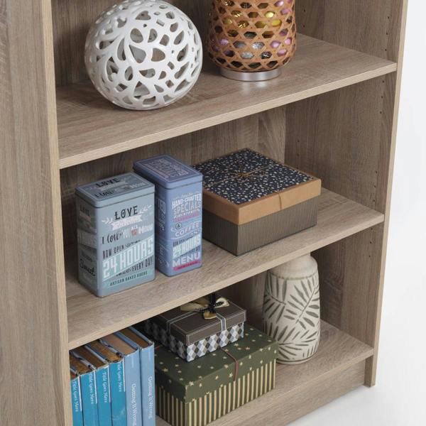 Timber Art Design 3 Tier Bookcase Wide Display Shelving Storage Unit Wood Furniture