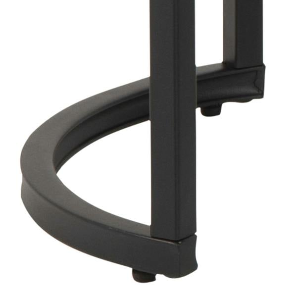 Wyld Haus Reykjavik Black Marble Effect and Glass Coffee Table Set Black Metal Legs