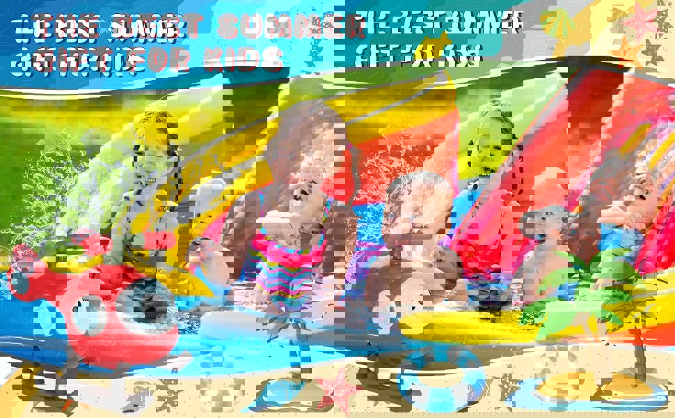 deAO Toys Baseball Play Set with Sprinkler and Helicopter Outdoor Water Spray Toy for Kids, Includes Tee Ball Set with 4 Balls