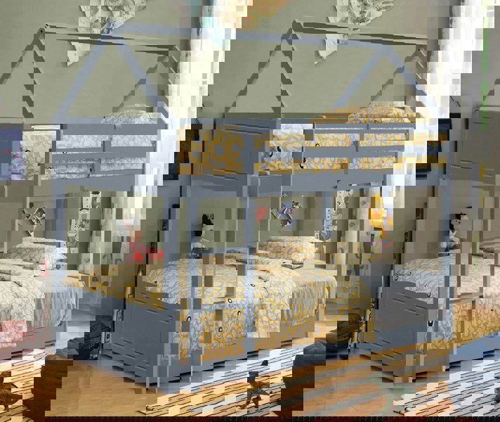 Comfy Living Charming 3ft House-Style Bunk Bed - A Fun and Space-Saving Solution for Kids’ Rooms