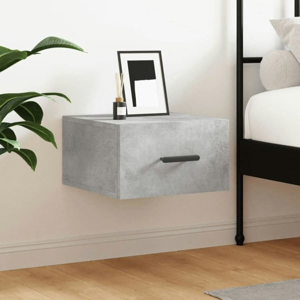 Berkfield Wall-mounted Bedside Cabinet Concrete Grey 35x35x20 cm