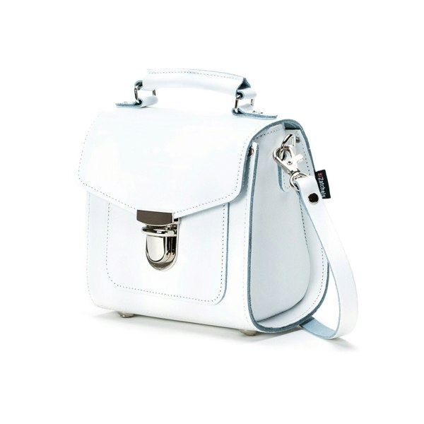 Zatchels Handmade Leather Sugarcube Handbag - White