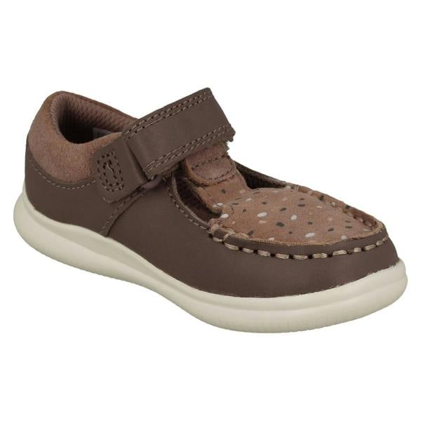 Clarks Girls Clarks Spotty Detailed T-Bar Shoes Crest Moc