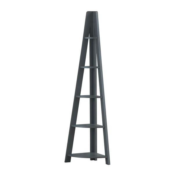 Timber Art Design Riva Scandinavian Retro 5 Tier Corner Ladder Bookcase Shelf Unit