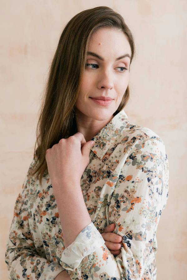Lily & Me Patsy Organic Ditsy Shirt Ecru