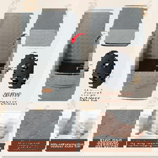 Skylos Dog Booster Car Seat Cosy Cats Pet Travel Bed with Safety Leash Grey