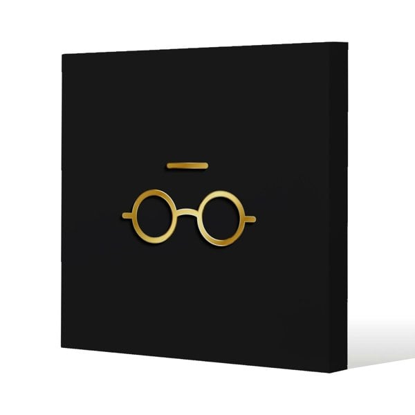 Benjamin Tate Design Unread gold Slim Style Canvas Print  75x75cm , 15mm Slim Real wood.