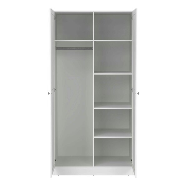 Wyld Haus Cherryfern White Wooden Wardrobe 2 Frame Doors