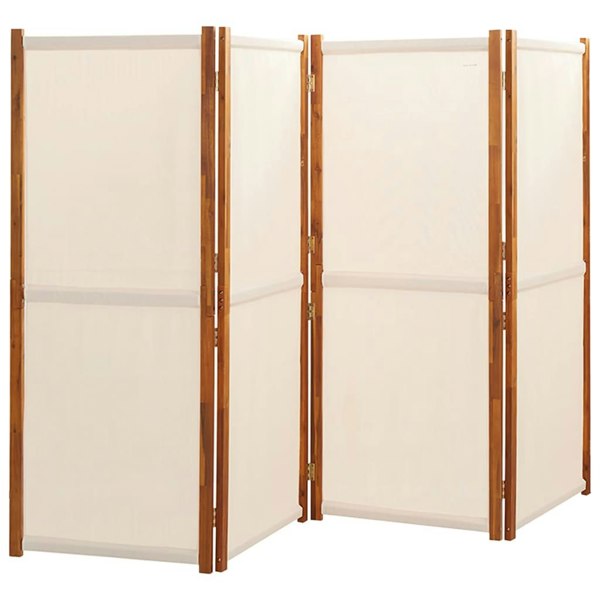 Berkfield 4-Panel Room Divider Cream White 280x180 cm