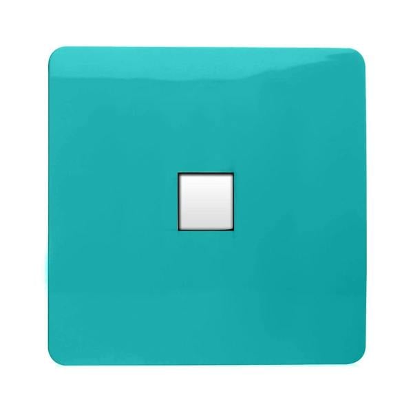 Trendi Switch 1 Gang RJ45 Cat 5e PC Ethernet Socket in Bright Teal