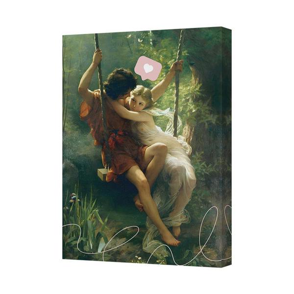 Benjamin Tate Design Romantic Couple On Swing Canvas Wall Art Print 6241