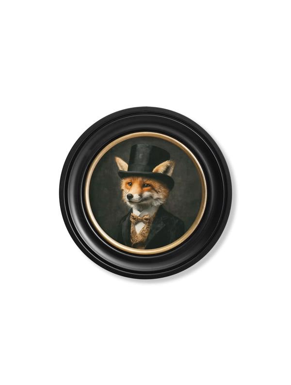 Exceptional Art Count Foxalot - Gentleman Fox Oxford round frame