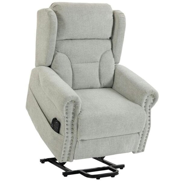 Riser Recliner Chair with Massage and Heat, Chenille Electric Power Lift Recliner Chair, Light Grey