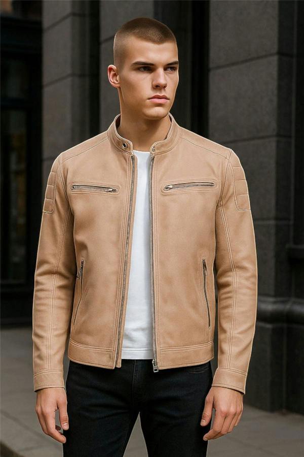 Infinity Leather Men's Modern Classic Leather Quilted Biker Jacket - Derry