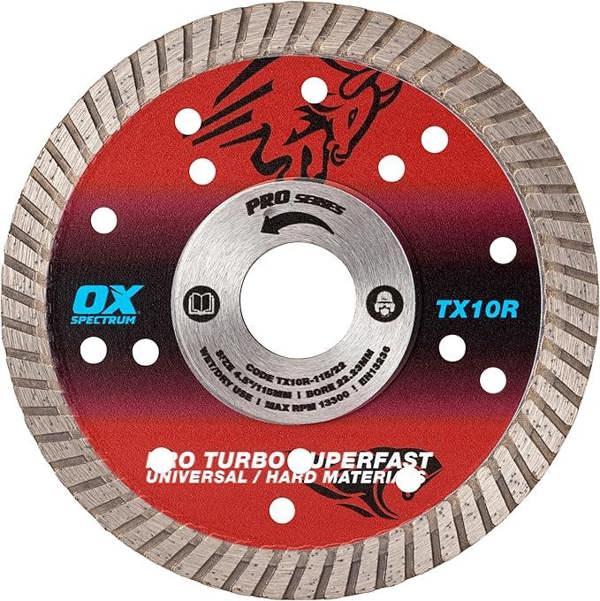 OX TX10R Spectrum Superior Turbo Diamond Blade  115-22.23mm