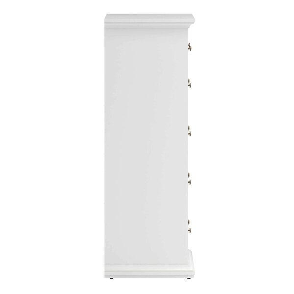 Wyld Haus Osaka Tall Farmhouse White Wooden Chest 6 Drawers