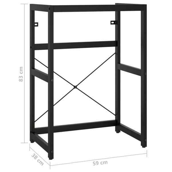Berkfield Bathroom Washbasin Frame Black 59x38x83 cm Iron