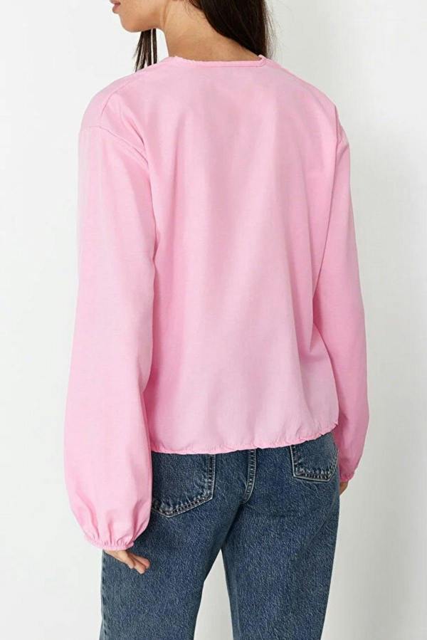 WOVCOR Woven Shirt with Front Tie Detail