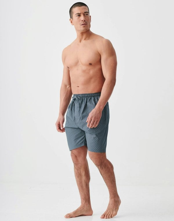 British Boxers Men's Crisp Cotton Sleep Shorts – Geometric Moorland