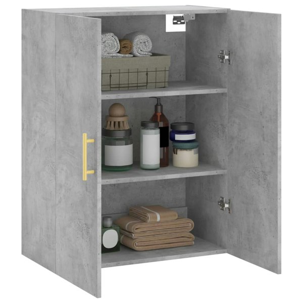 Berkfield Wall Mounted Cabinet Concrete Grey 69.5x34x90 cm