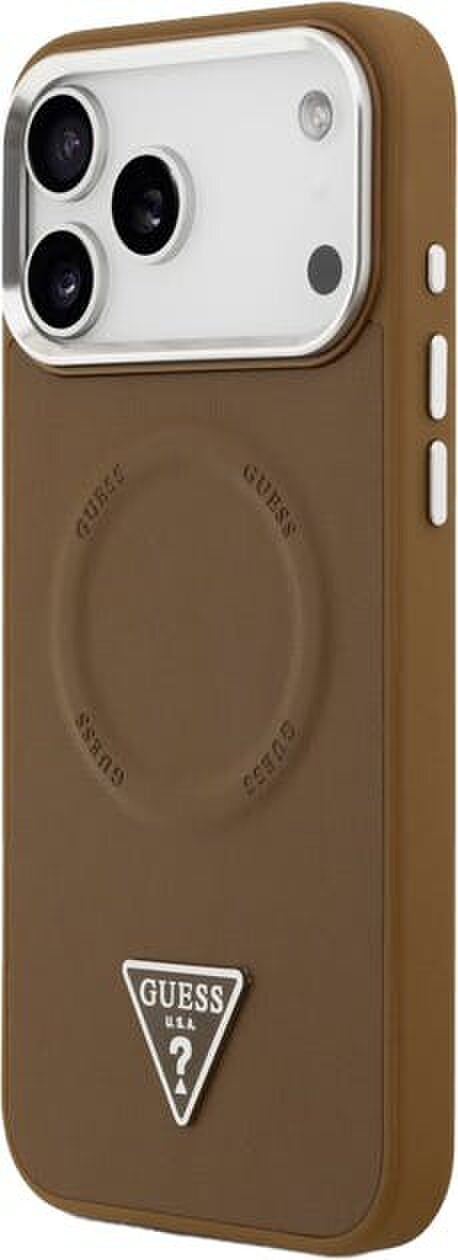 Guess Triangle Logo Case with MagSafe for iPhone 17 Pro Max 6.9" Brown - GUHMP17XPSDTSCMW