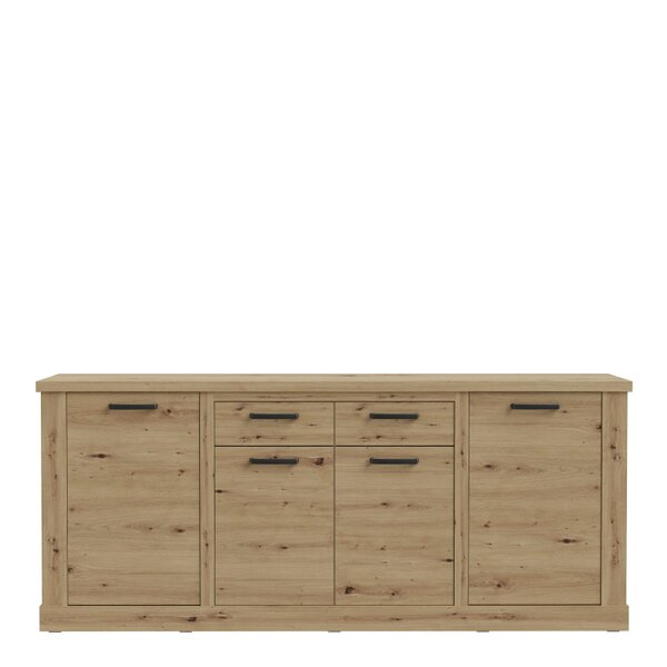 Wyld Haus Seoul Artisan Oak Wood 4 Door 2 Drawer Sideboard