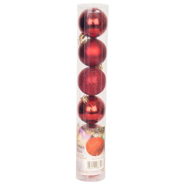6cm/18Pcs Christmas Baubles Shatterproof Dark Red Tree Decorations image 4
