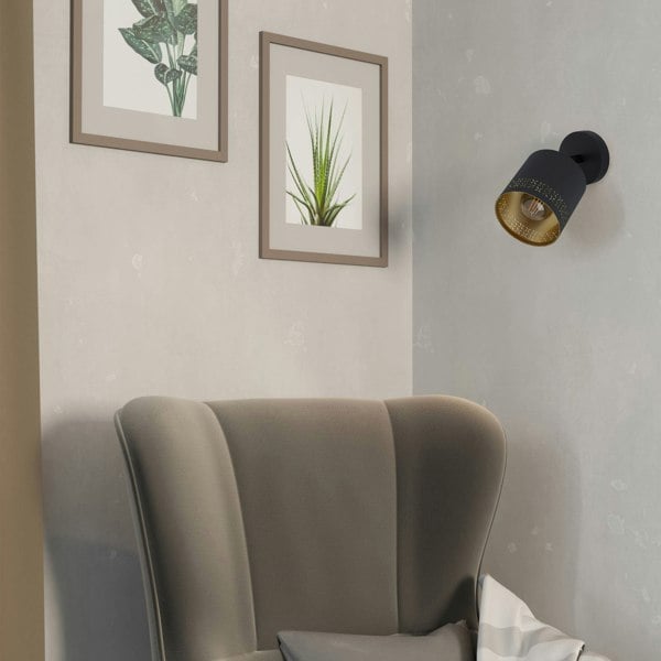 EGLO Esteperra Decorative Black/Gold Single Spotlight
