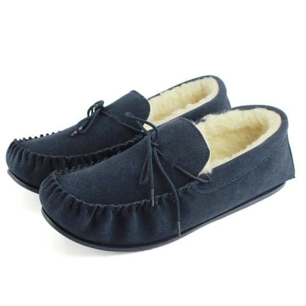 Eastern Counties Leather Mens Joel Suede Moccasins - Navy - 
