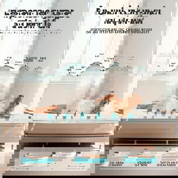 Lavio Mattress Topper Memory Foam Super King Dual Layer Pressure Relief Washable