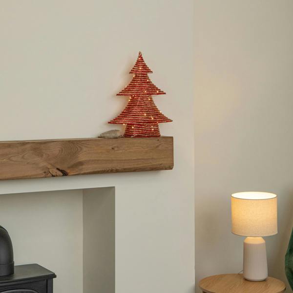Samuel Alexander 40cm Light Up Braid Christmas Tree with Warm White LEDs