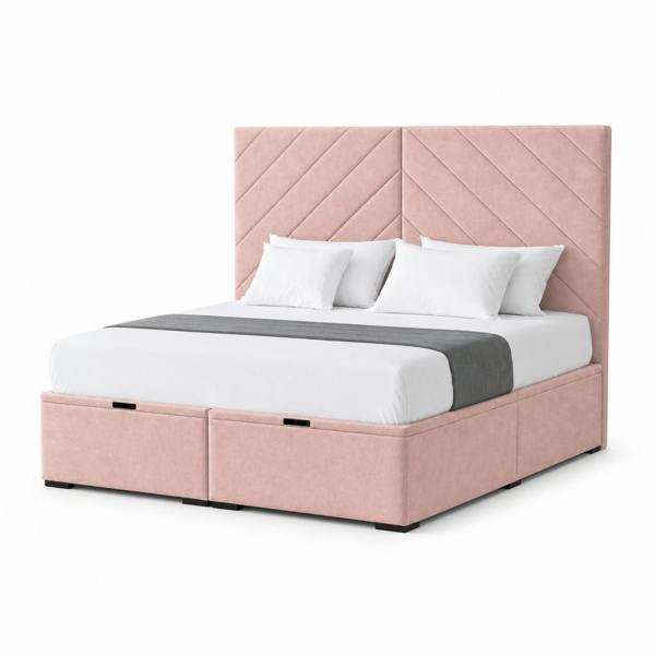 Great British Beds Diana Divan Ottoman Bed - Pink Plush