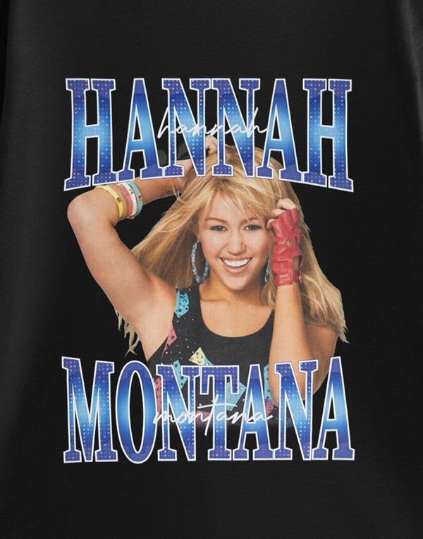 Disney Hannah Montana Womens Black Homage Short Sleeved T-Shirt