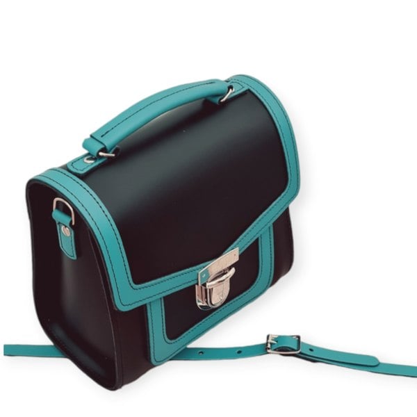 Zatchels Harmony Handmade Leather Sugarcube Plus Handbag - Teal