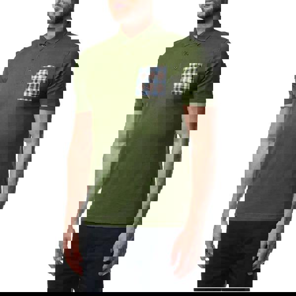 Aquascutum Active Beach Sailor Check Polo Army Green Green Polo Shirt S