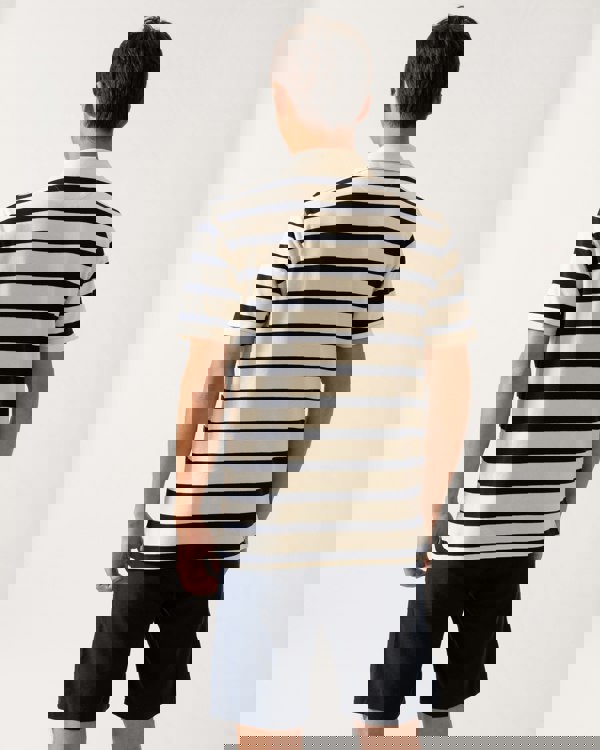 GANT Men Striped Polo Shirt - 130 Cream - CHO - Designer Mens Polo Shirts