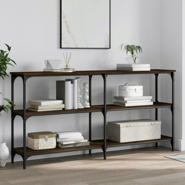 Berkfield Console Table Brown Oak 150x29x75 cm Engineered Wood