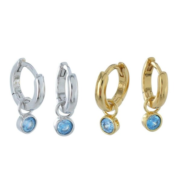 Reeves & Reeves Stone Charm Hoop Earrings