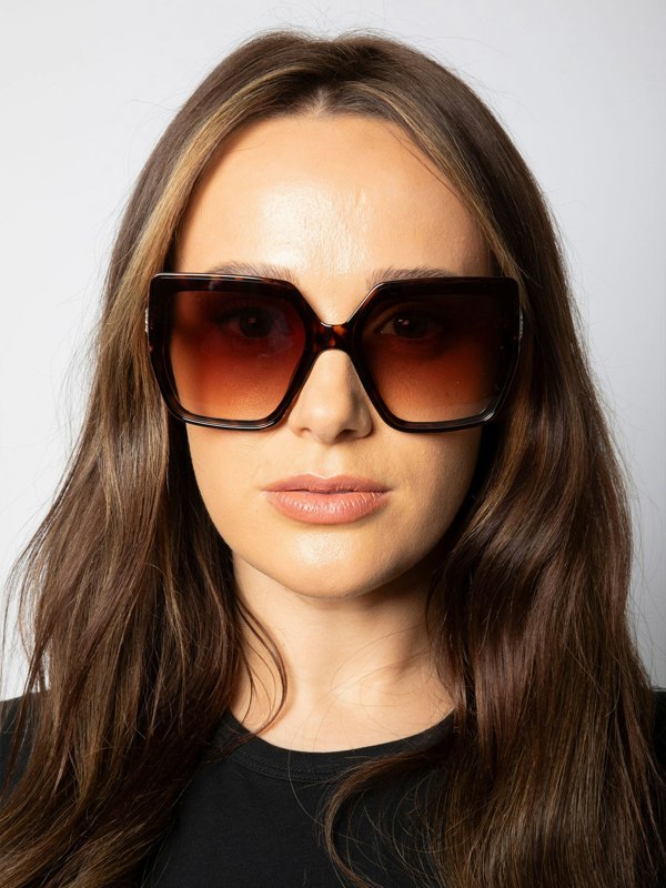 SVNX Oversize Cateye Sunglasses with Diamante Detail in Tortoise