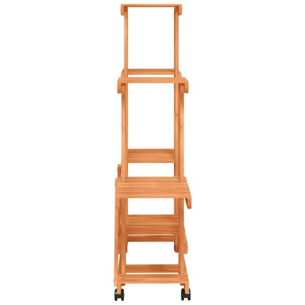 Berkfield Flower Stand with Wheels 95x25x101 cm Solid Wood Fir
