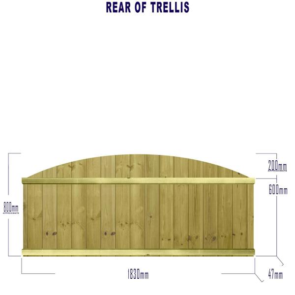 [amazon variation] dome top t&g semi-braced fence panel [6ft x 1ft, 2ft, 3ft, 4ft] 4