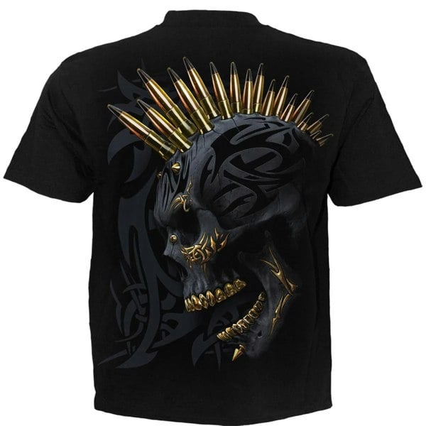 Spiral Direct Unisex Adult Black Gold Skull T-Shirt - Black/Gold