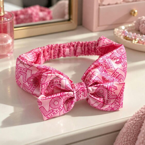 Onomato! LOL Printed Bow Hairband One Size Pink